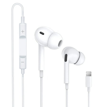 For Apple Earbuds with Lightning Connector(Built-in Microphone & Volume Control) in-Ear Stereo Headphone Headset Compatible with iPhone 12/SE/11/XR/XS/X/7/7 Plus/8/8Plus - Support All iOS System