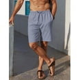 thumbnail image 3 of COOFANDY Mens Linen Shorts 9" Elastic Waist Drawstring Casual Shorts Lightweight Summer Beach Shorts, 3 of 6