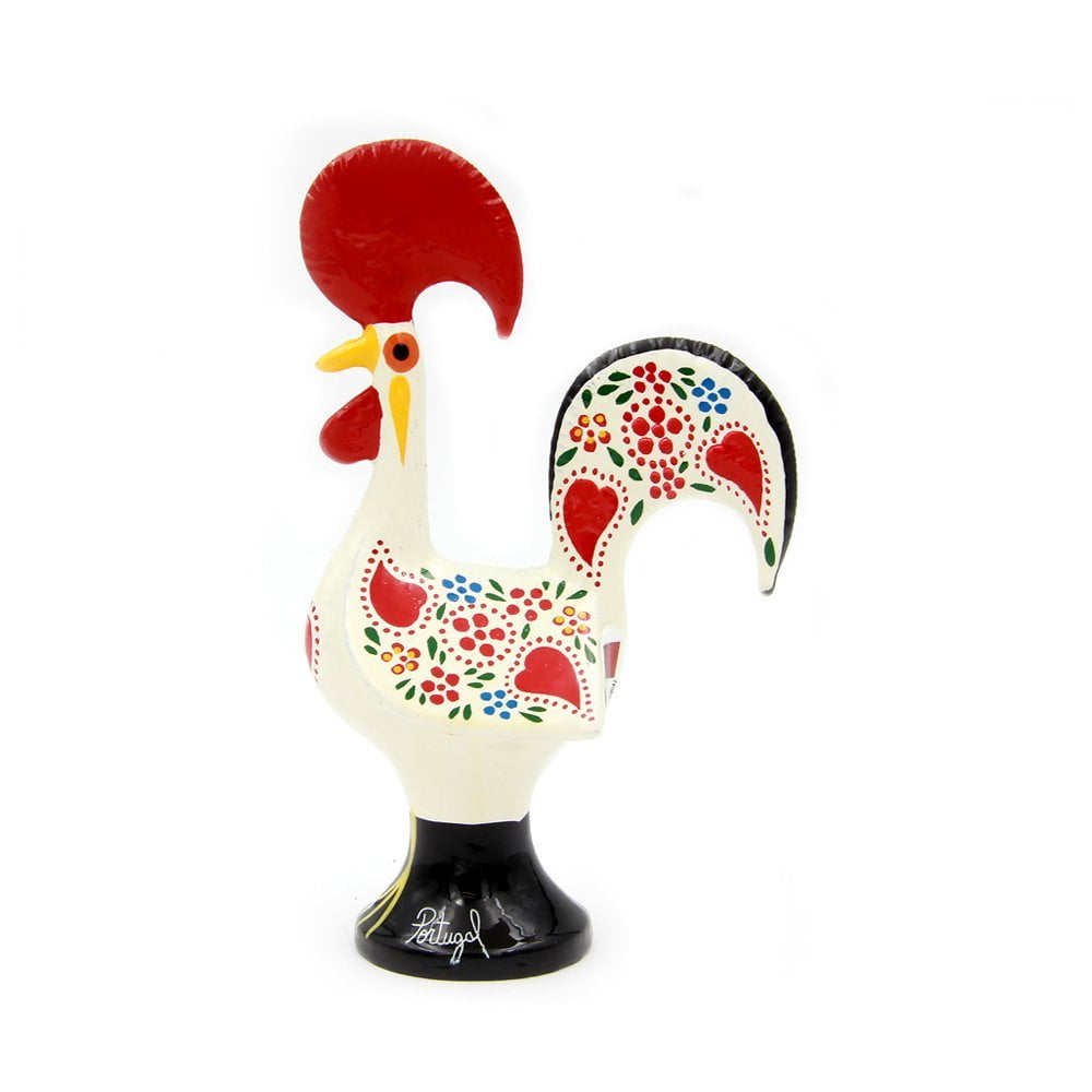 5.5" Traditional Portuguese Aluminum Decorative Figurine Good Luck Rooster 