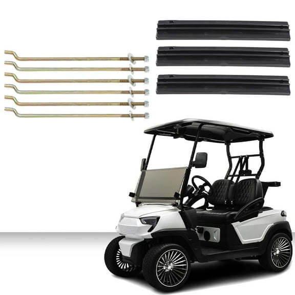 PIT66 Golf Cart Battery Hold Down Retainer Plate Rod Kit Fit for Club Car DS and Carryall Electric Golf Cart 1981-2013