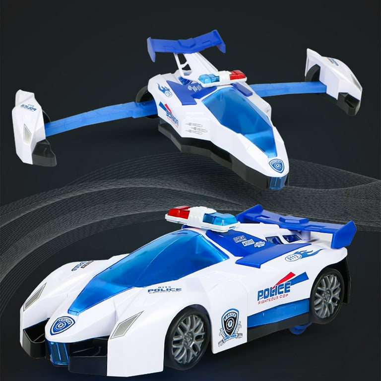 bxhwj Transforming Police Car Toy, 2-in-1 Vehicle to Robot with