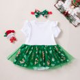 thumbnail image 6 of ZHOGXU Baby Girls Christmas Outfit Short Sleeve Candy Printed Tutu Dress Headband 2PCS Set For Kids,Green,12-18 Months, 6 of 7
