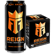 Reign Total Body Fuel, Orange Dreamsicle, Performance Energy Drink, 16 fl oz, 4 Pack