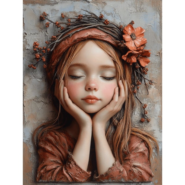 Qisvanset Framed Canvas Wall Art 12x16 Inch Vintage Psalm Girl Baptism Bible Verse Wall Art