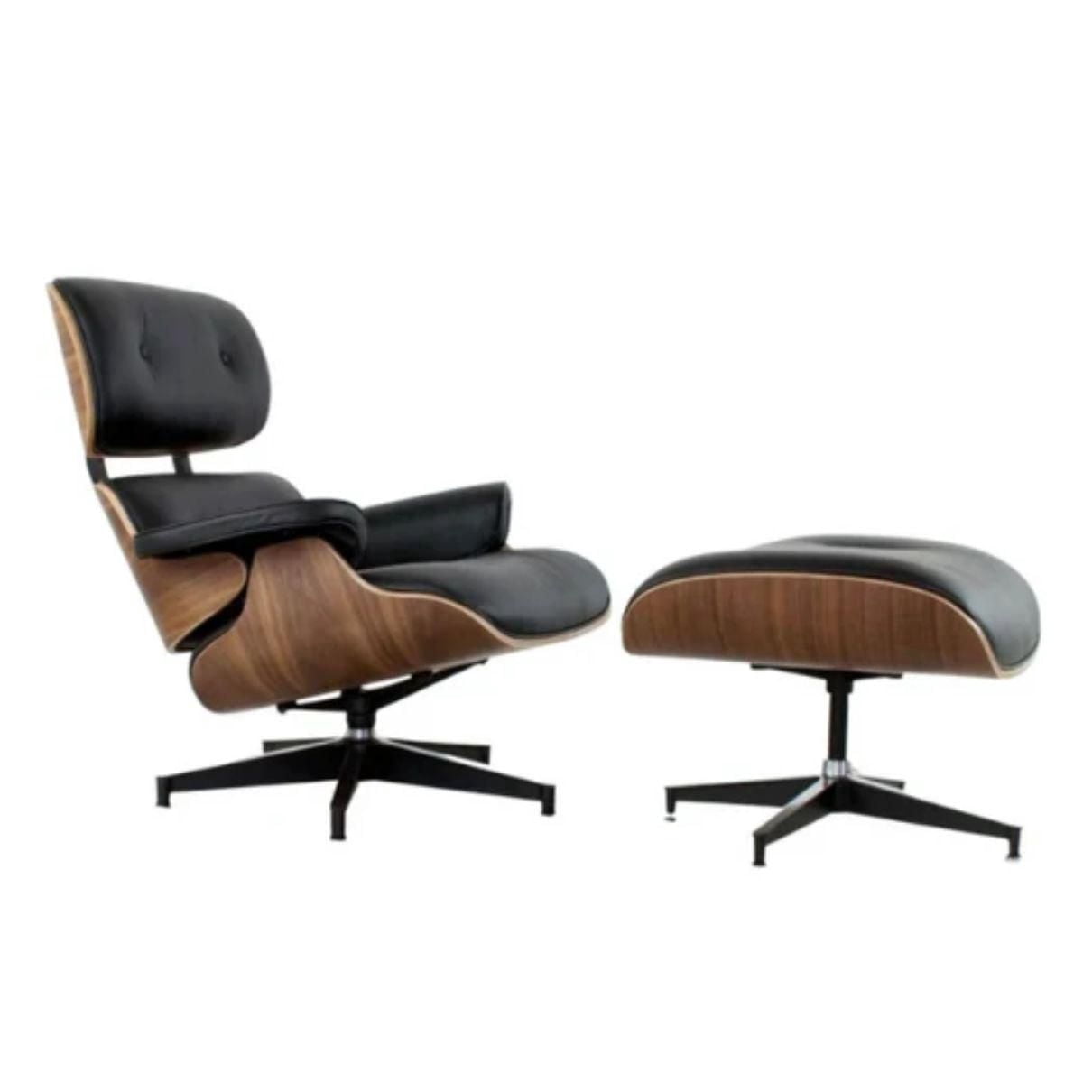 East Lounge Chair II and ottoman in Black