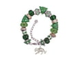 thumbnail image 2 of Silvertone Tiger Cub Green Christmas Bead Bracelet, 2 of 4