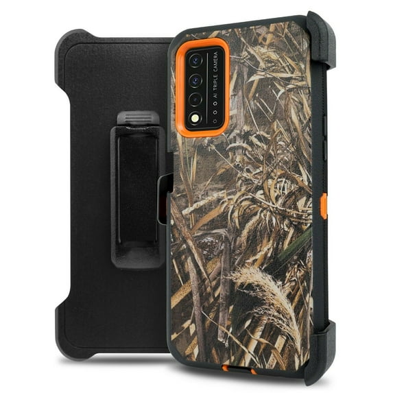 for T-Mobile Revvl V+ Plus 5G Holster Dual Layer Full-Body Rugged Clear Back Case Drop Resistant Shockproof Case with Built In Screen Protector