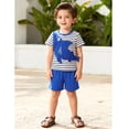thumbnail image 2 of Emy Dola Toddler Boy Summer Clothes 2-Pieces Outfits Kids Casual Cute Graphic Cotton Short Sleeve Shirt Shorts Set 2-7 Years, 2 of 7