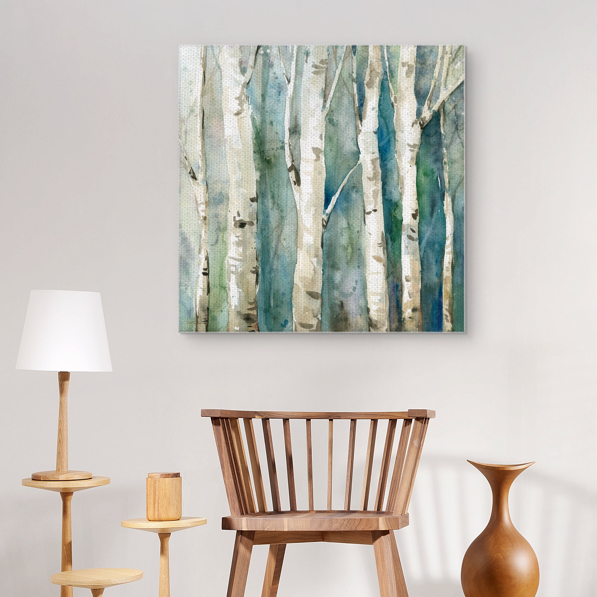 Masterpiece Art Gallery River Birch Trees II by Carol Robinson Canvas Art Print 35" x 35"
