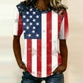 thumbnail image 2 of Wang6 Womens 250th Anniversary USA Shirts Color Blocking America Flag T-Shirts Plus Size Loose 4th of July Tops Independence Day Patriotic Graphic Tees ZZ_0528liWhite XL, 2 of 4