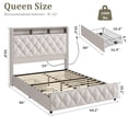 thumbnail image 2 of GloryStar Queen Platform Bed, Velvet Upholstered Frame with Storage Drawers, USB Charging, LED Lights, Wooden Slats, No Box Spring Required, Easy Assembly, 2 of 7