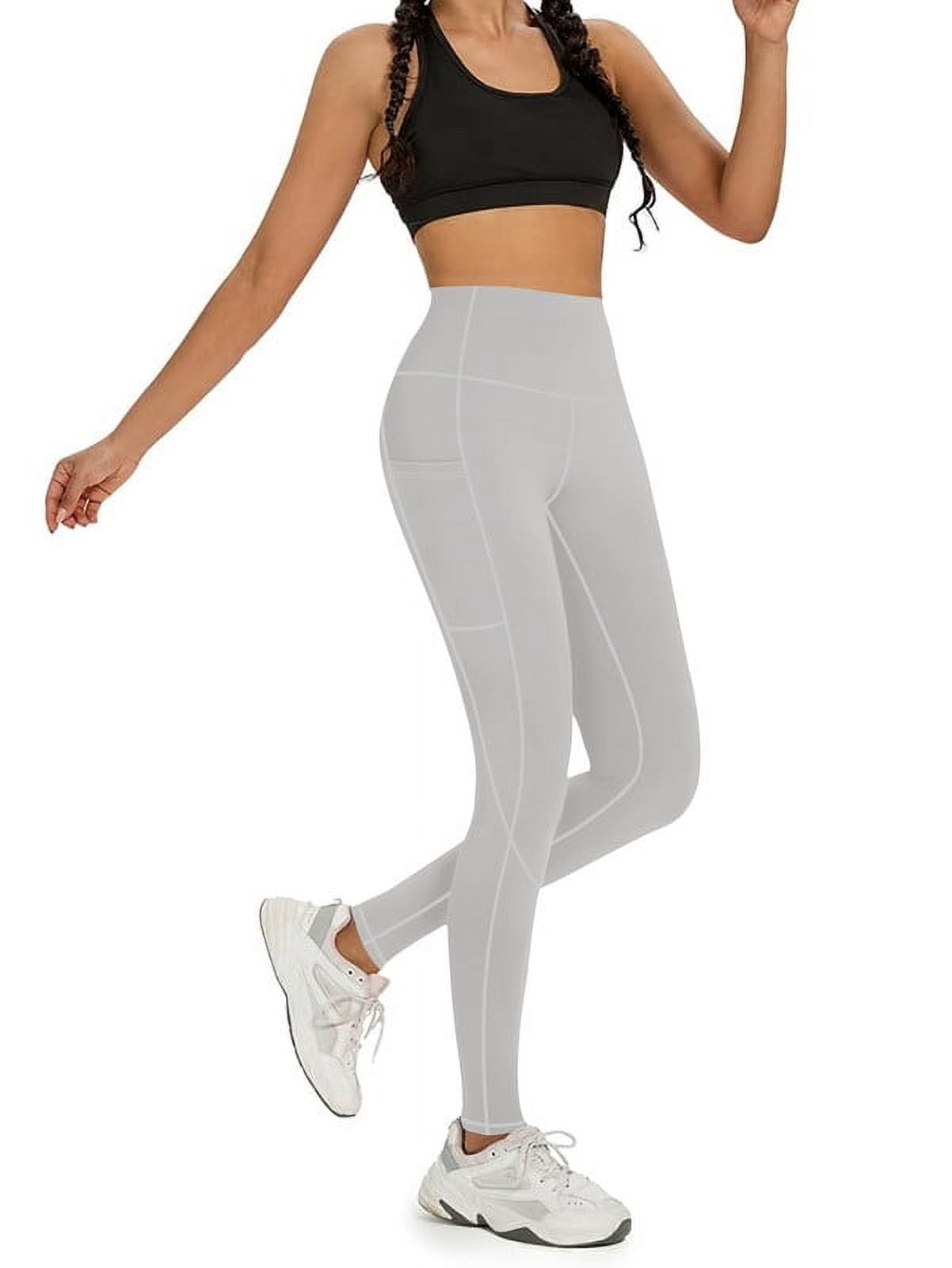 Funidos Women's High Waisted Yoga Pants with X-Band Side Pockets Tummy Control Workout Leggings for gym running