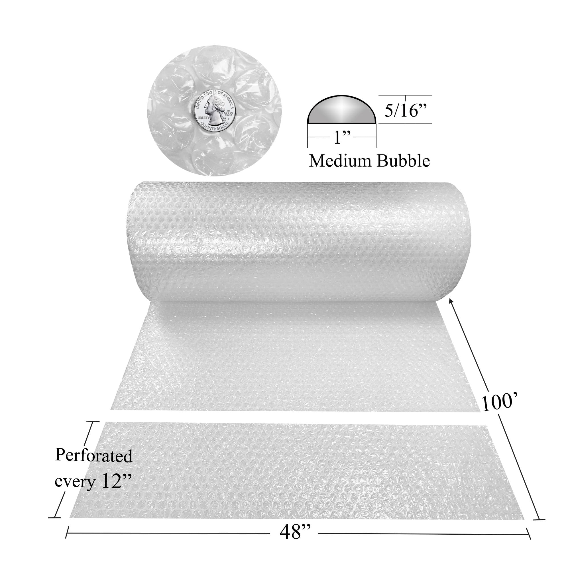 Sealed Air SEL48561 Recycled Bubble Wrap, 5/16 Thick, 12 x 100ft