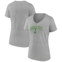 Women's Gray Colorado State Rams Campus V-Neck T-Shirt