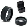 thumbnail image 4 of Tungsten Wedding Band Ring 4mm for Men Women Comfort Fit Black Flat Cut Brushed Polished, 4 of 4