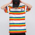 thumbnail image 3 of Camiseta de rayas de arcoíris de colores para mujer, blusa básica de manga corta con cuello redondo y arcoíris, camisa de arcoíris para mujer y hombre, 3 of 5