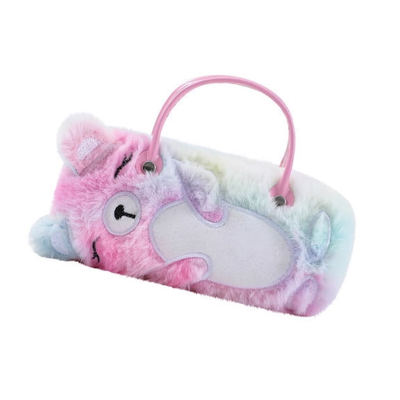 lanema Soft Foldable Eyeglass Case Plush Children Handbag Protective Box Cosmetic Organizers Portable Accessory