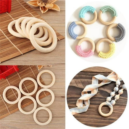 Baby Teething Ring,Wood Teething Ring,Zerone 10pcs Baby Infant Natural Wood Teething Ring Teether Toy Wooden Bracelet DIY