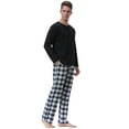 thumbnail image 4 of Purcoar Mens Pajamas Set Sleepwear Loungewear Pj Sets Plaid Pants with Tops, 4 of 9