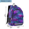 thumbnail image 2 of FORMRS Kids Backpack for School Unisex 17" Casual Bookbag Travel Daypack with Compartment Pockets, Purple Galaxy Pattern, 2 of 7
