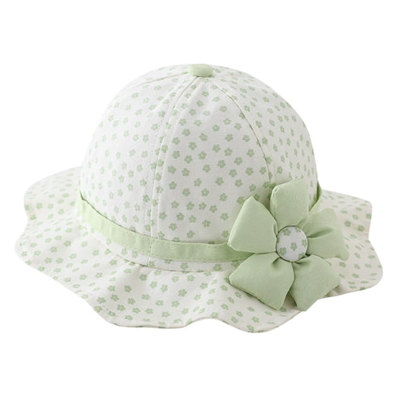 Generic Baby Girls Hats Caps Toddler Beanie Children Hat Girl Spring Autumn Outdoor Shade Cartoon Flower Sunscreen Hat Fisherman Hat Unisex Durable(,Green)