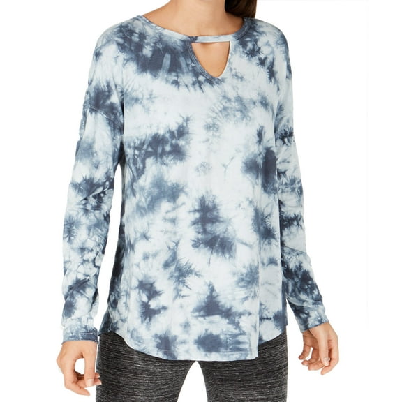 Calvin Klein Womens Performance Comet Tie Dyed Keyhole Top