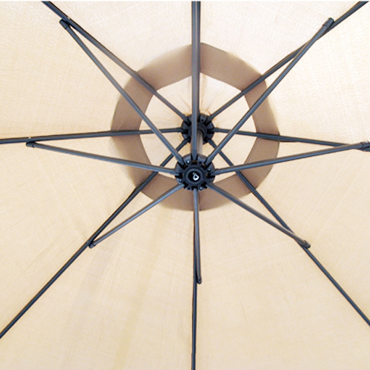 RENACLIPY Beige Patio Umbrella Canopy with UV Sun Lining for Outdoor Yard, Garden, and Deck Use