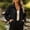 *Black, variant on ClodeEU Women's Collared Zip Up Bomber Jacket,Lightweight Casual Windbreaker with Pockets Army Green,Women's Plus L