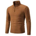thumbnail image 5 of Atkumj Mens Quarter Zip Pullover Fashion Warm Loose Ribbed Turtleneck Knit Sweater Casual Solid Color Long Sleeve Mens Pullover Sweater for Daily Walking M, 5 of 7