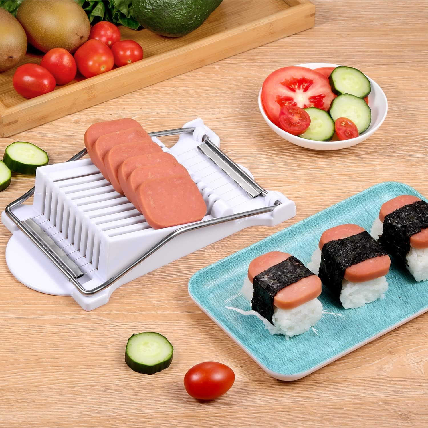 Luncheon Meat Slicer and Hawaiian Musubi Maker Set, Easy to Clean