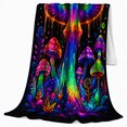 thumbnail image 2 of Surreal Mystical Fantasy Scene, Warm Flannel Blanket for Sunroom and Reading Nook with Detailed Artwork, Garden Lovers Housewarming Gift, Fantasy Home Decor, 2 of 9