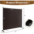 thumbnail image 2 of LILEYI Room Divider Large Single Panel, 73W x 73H Privacy Screen with Lockable Wheels, Rolling Room Divider Panel for Home Office Studio, Partition Fabric Wall Divider for Room Separation, Brown, 2 of 16
