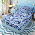 thumbnail image 2 of Erosebridal Modern Gorilla Head Zipper Twin Comforter Sets with Fitted Sheet and 2 Pillowcases for Boys Men, Blue Camouflage Shape Print Zipper Bedding Set, Navy Reversible, 4 Pieces, 2 of 6