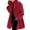 Red, variant on comerut Women Autumn Winter Shawl Collar Buttons Warm Hooded Jacket Long Coat Outerwear