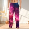thumbnail image 2 of Afdoent Pants For Men Fashion Star Theme Printed Long Drawstring Trousers, 2 of 4