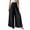 Black, variant on Womens Bootcut Cargo Smocked Waist Bermuda - Ripped Cotton Linen Winter Green S