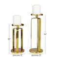 thumbnail image 3 of CosmoLiving by Cosmopolitan 2 Candle Gold Aluminum Metal Candle Holder, Set of 2, 3 of 8