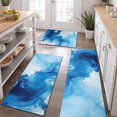 thumbnail image 2 of Blue White Marble Pattern Kitchen Rugs Sets Of 3,Kitchen Runner Rugs Non Skid Washable,Decorative Kitchen Floor Mats for Kitchen,Sink,Laundry,17"x30"+ 17"x47" + 17"x59", 2 of 6
