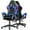 Blue With LED Lights, variant on Bigzzia Gaming Chair with LED RGB Lights,PU Leather Computer Chair with Adjustable Lumbar Support,High Back Video Game Chair with Swivel Seat and Headrest, Black
