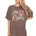 thumbnail image 6 of He Is Risen Christian Shirt for Women - Pearl Bow Easter Faith Graphic Tee Espresso Shirt Adult Small, 6 of 7