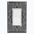 thumbnail image 1 of Metal Light Switch Plate Cover Black Floral Bandana Paisley Tile Pattern TIL046, 1 of 13