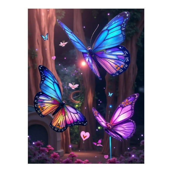 Diamond Art Kit for Adults, Colorful Butterfly Print No.343 Diamond Painting for Adults Beginners, 5D DIY Diamond Art Painting Kits, Colorful Diamond Painting Craft for Home Decor 12x16