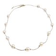 thumbnail image 1 of Collar de una sola capa ajustable de aleación para mujer, cadena de clavícula con perlas de imitación para boda, dorado, código de producto 51610 dorado, 1 of 5