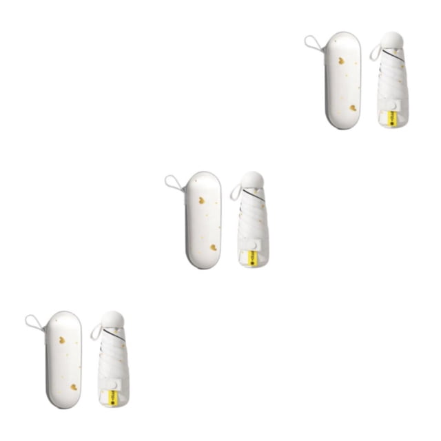 Wosthever Sombrilla elegante con bloqueo eficiente con forma de cápsula de amor Sombrilla con caja Paraguas Amor Blanco roto 6 Type1 NO1