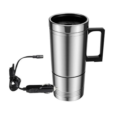 KRONDO Vehicle Heating Cup, 12V 500ml Stainless Steel Water Coffee Bottle Kettle Electric Heating Car Kettle Water Heater Bottle Heater
