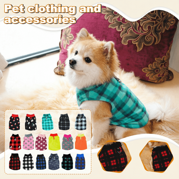 Stgrgfhy Pet Dogs Fleece Sweater,Puppy Winter Vest Coat Warm Jacket for Small Dogs,Dog Clothes For Small Dogs Girl,Pet Puppy Cat Warm Clothes Jacket Fleece Vest Pullover.(Bright blue L)