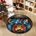 thumbnail image 6 of Btomtd 24" Christmas Theme Round Area Rug for Living Room, Holiday Decor Floor Mat for Bedroom Sofa Coffee Table Decor, Household Festive Doormat, A-M, 6 of 7