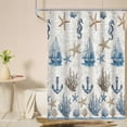 thumbnail image 4 of Starfish Beach Theme Shower Curtain Fabric Tropical Sea Waves Seashell Conch Hawaiian Seaside Scene, Ocean View Cloth Shower Curtains with Hooks for Home Hotel Decor, 4 of 6