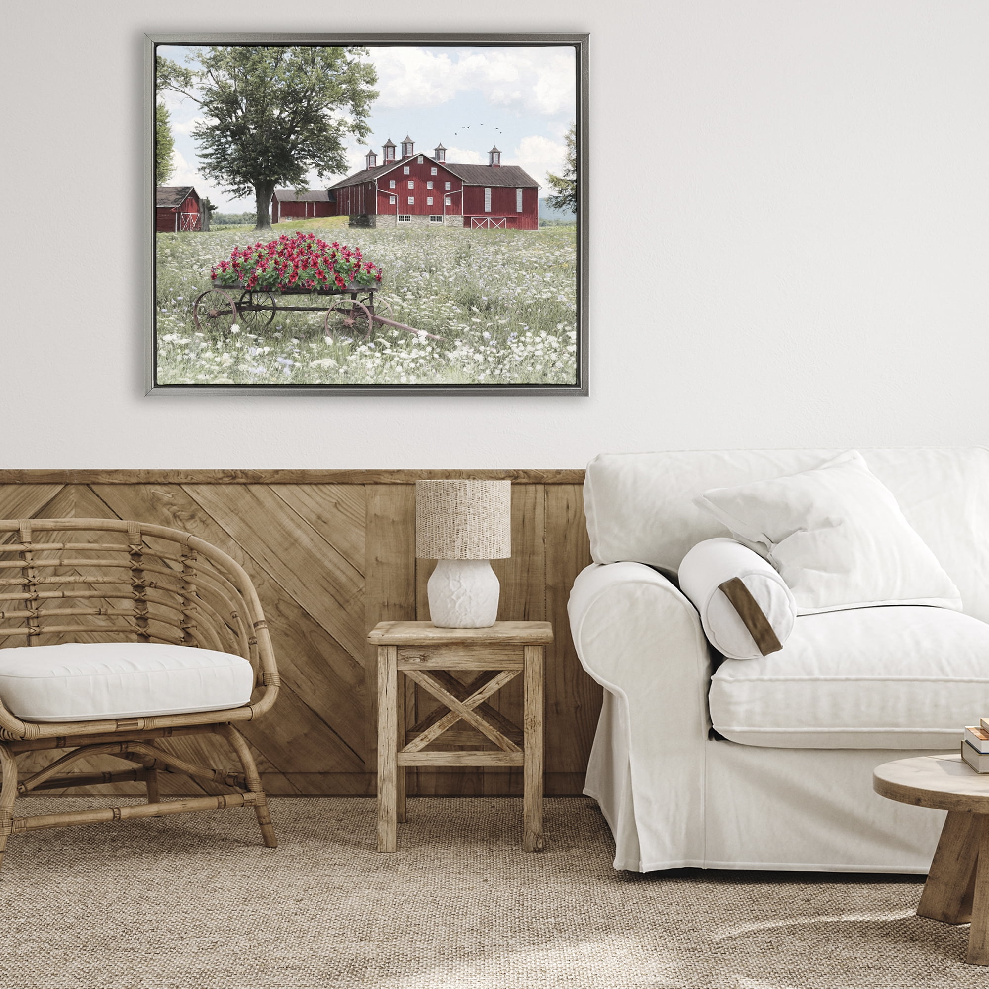 Stupell Industries Old Milton Farm Gray Framed Floater Canvas Wall Art, design by Lori Deiter