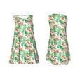 thumbnail image 7 of Naloa Flamingo And Monstera Print Women's Summer Spring Casual Beach Sundress,Vacation Sleeveless Tank Crewneck Loose Dresses, 7 of 7